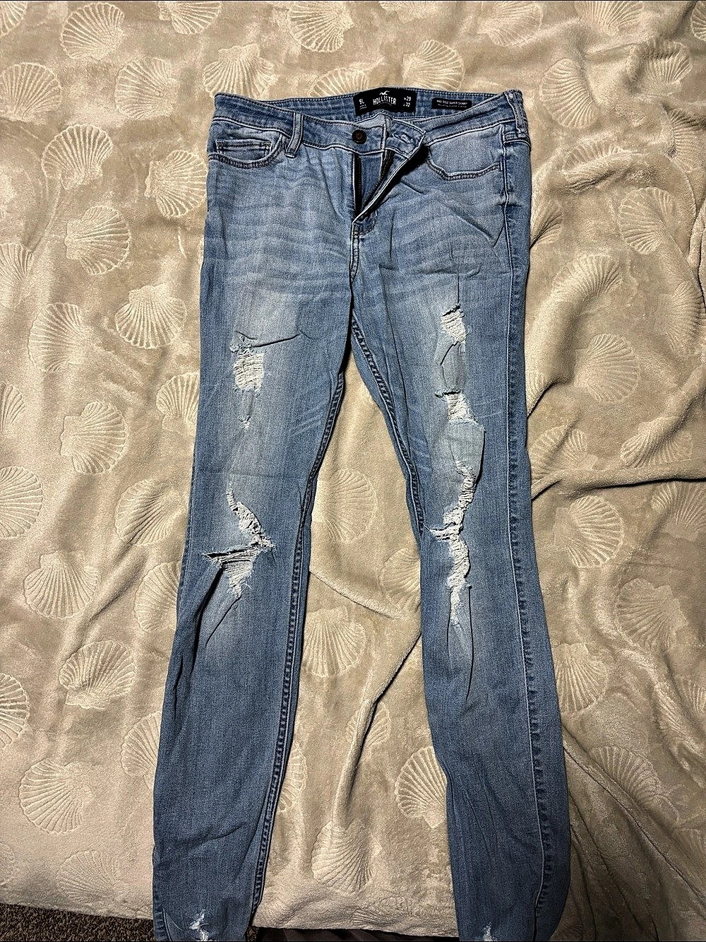 Hollister Advanced Stretch Low Rise Super Skinny Jeans Blue